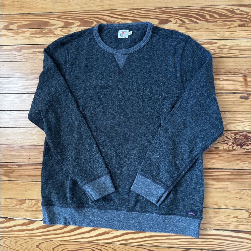 Faherty Men's Dark Gray Crewneck Sweater